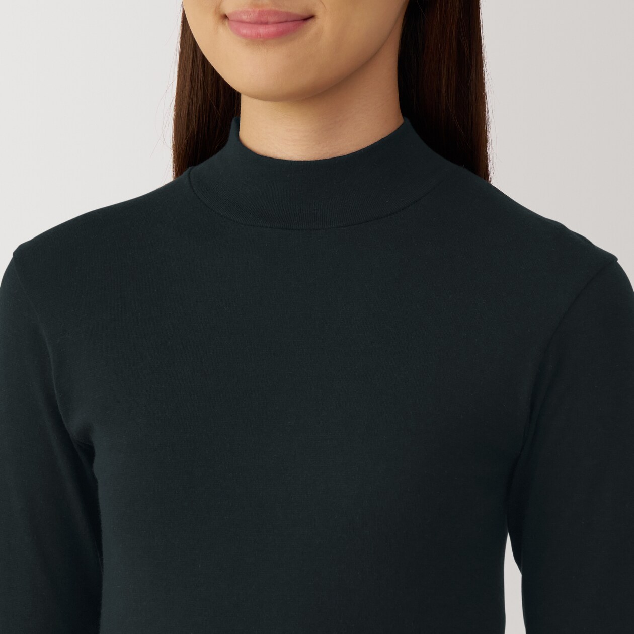 婦人　あったか綿　ハイネックＴシャツ