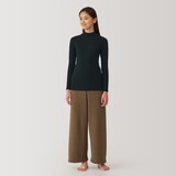 婦人　あったか綿　ハイネックＴシャツ