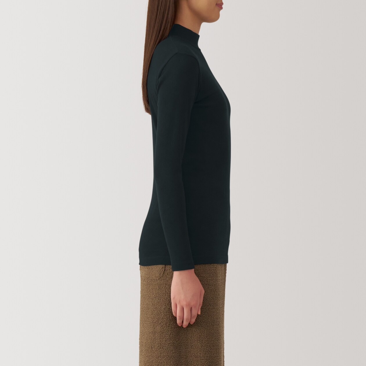 婦人　あったか綿　ハイネックＴシャツ