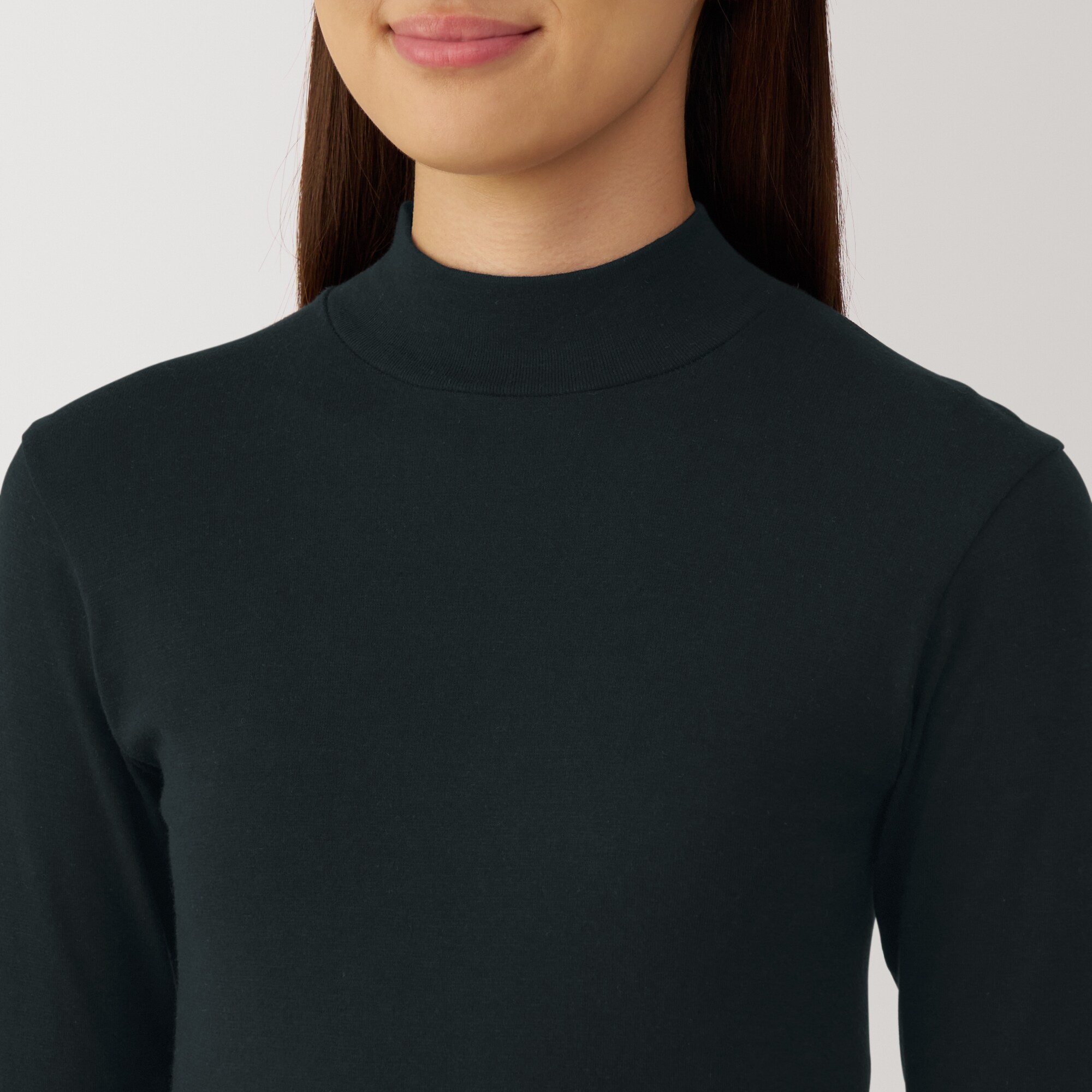 婦人　あったか綿　ハイネックＴシャツ