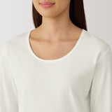 婦人　あったか綿　厚手　Ｕネック八分袖Ｔシャツ