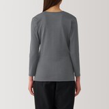 婦人　あったか綿　厚手　Ｕネック八分袖Ｔシャツ