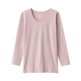 婦人　あったか綿　厚手　Ｕネック八分袖Ｔシャツ