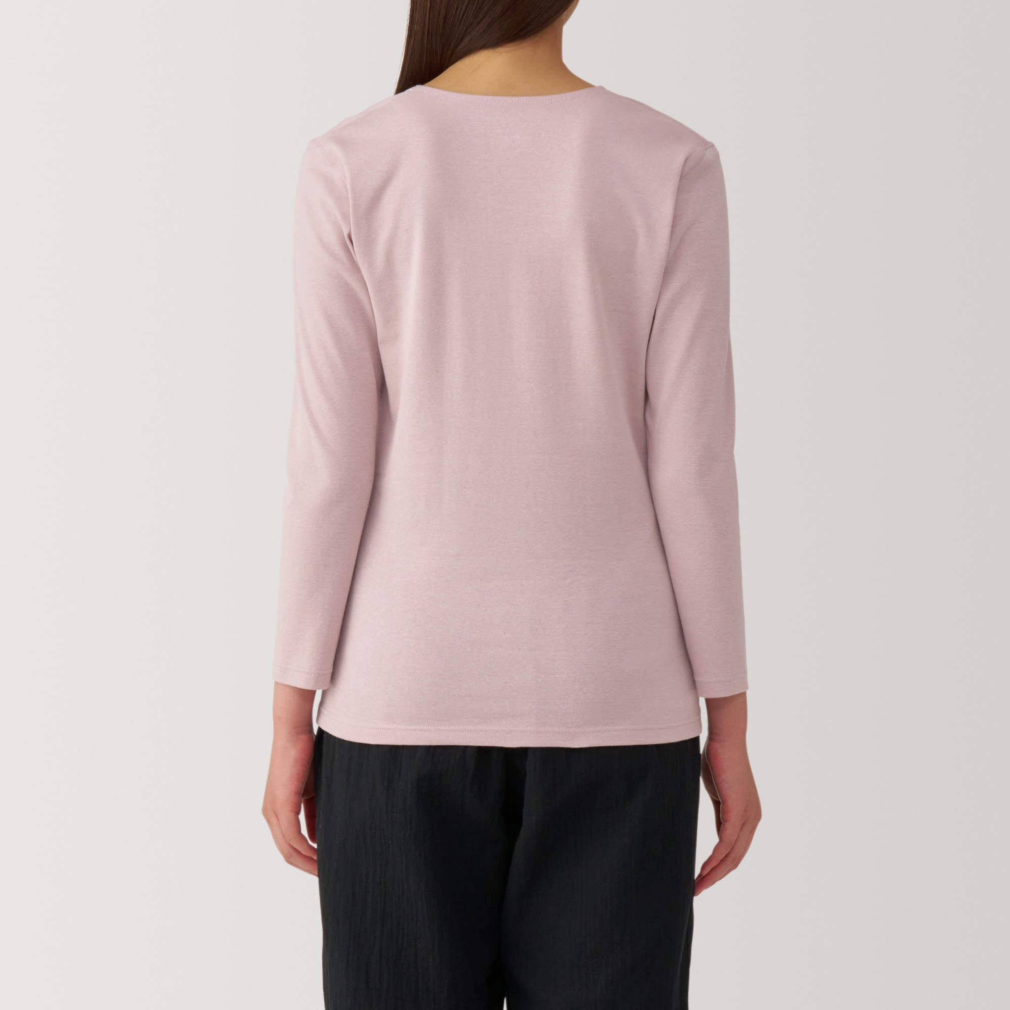 婦人　あったか綿　厚手　Ｕネック八分袖Ｔシャツ