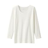 婦人　あったか綿　厚手　Ｕネック八分袖Ｔシャツ