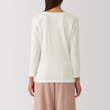 婦人　あったか綿　厚手　Ｕネック八分袖Ｔシャツ