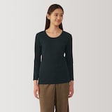 婦人　あったか綿　厚手　Ｕネック八分袖Ｔシャツ