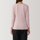 婦人　あったか綿　厚手　Ｕネック八分袖Ｔシャツ