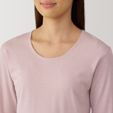 婦人　あったか綿　厚手　Ｕネック八分袖Ｔシャツ