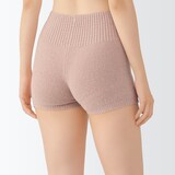 婦人　コットン混もこもこニットオーバーパンツ