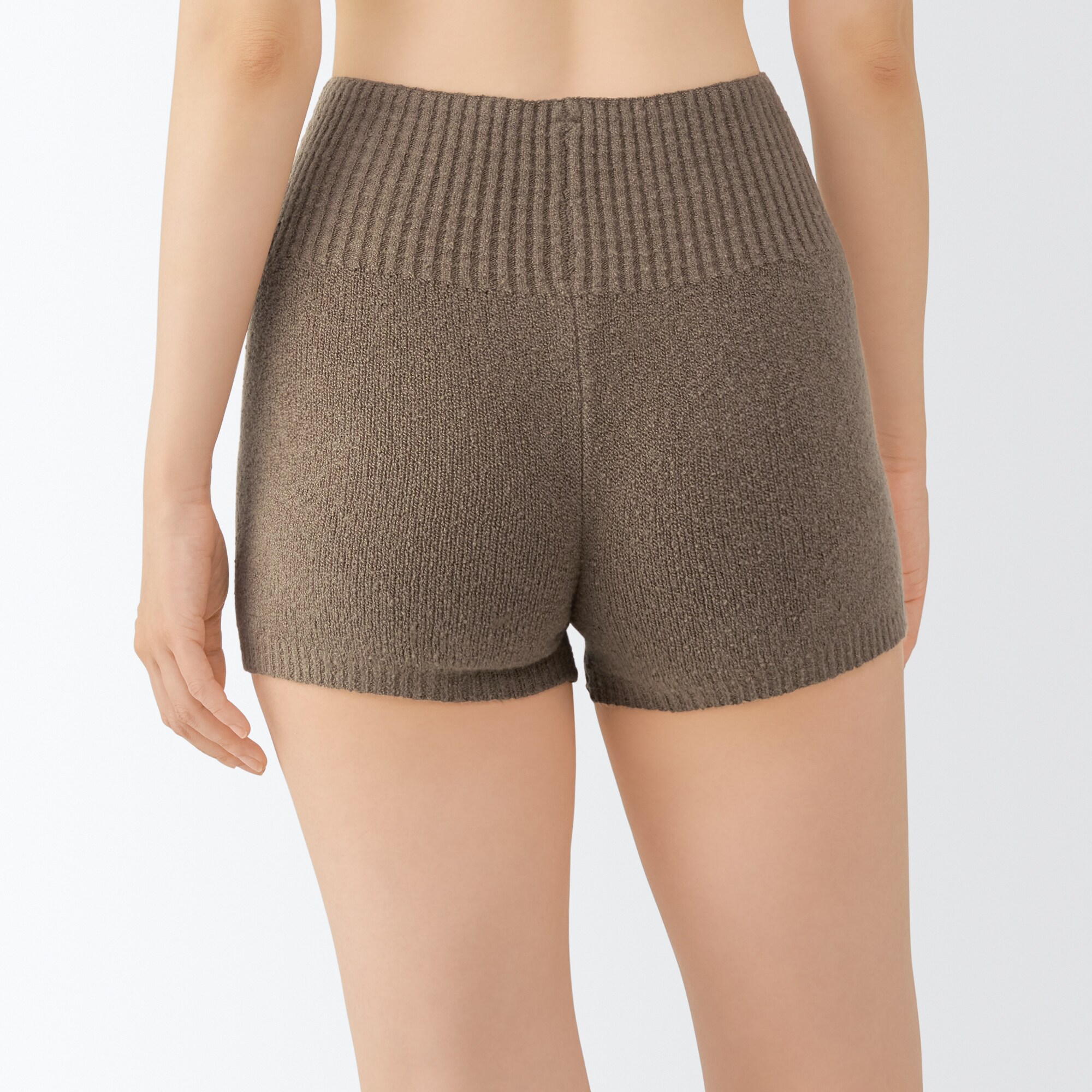 婦人　コットン混もこもこニットオーバーパンツ