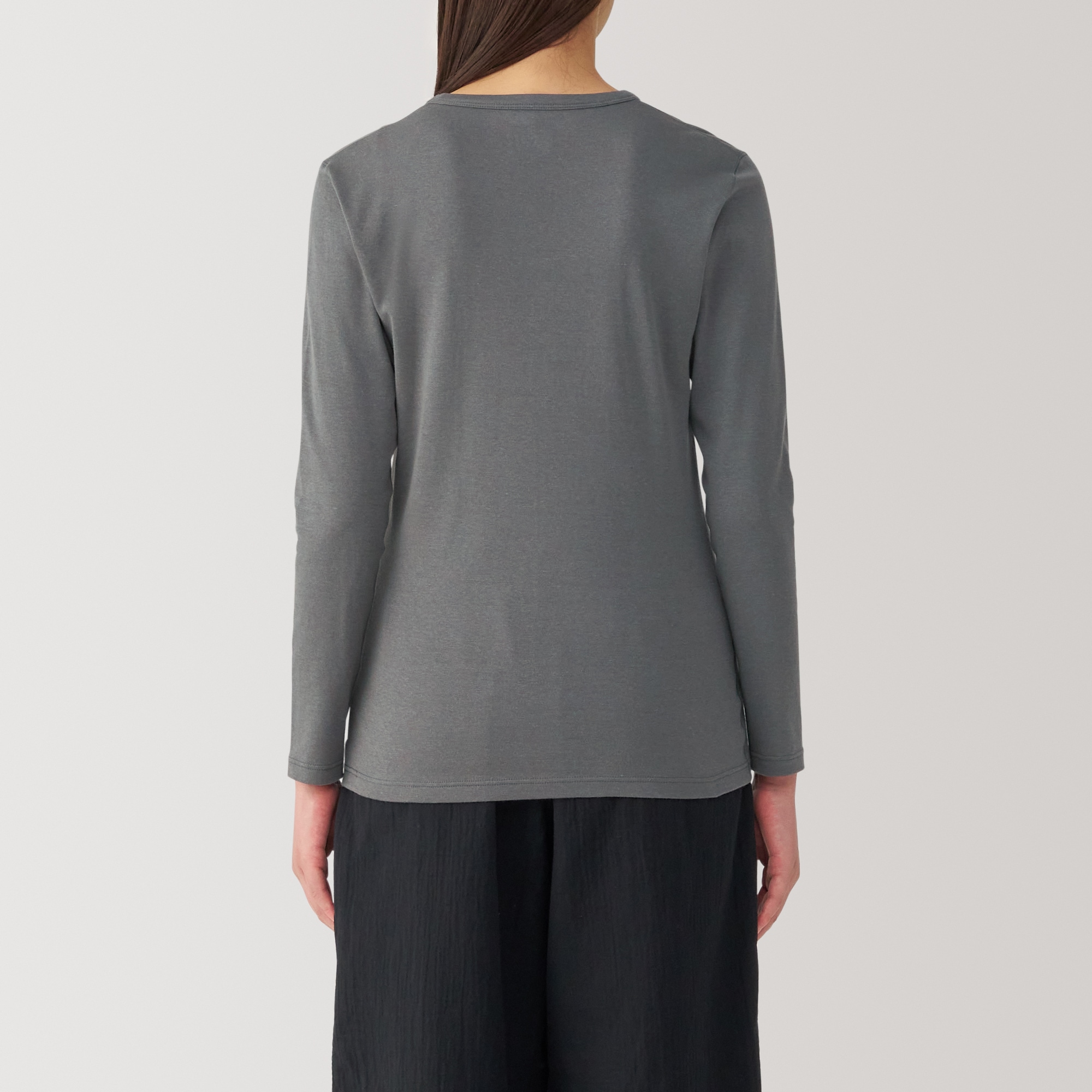 婦人　あったか綿　厚手　クルーネック長袖Ｔシャツ