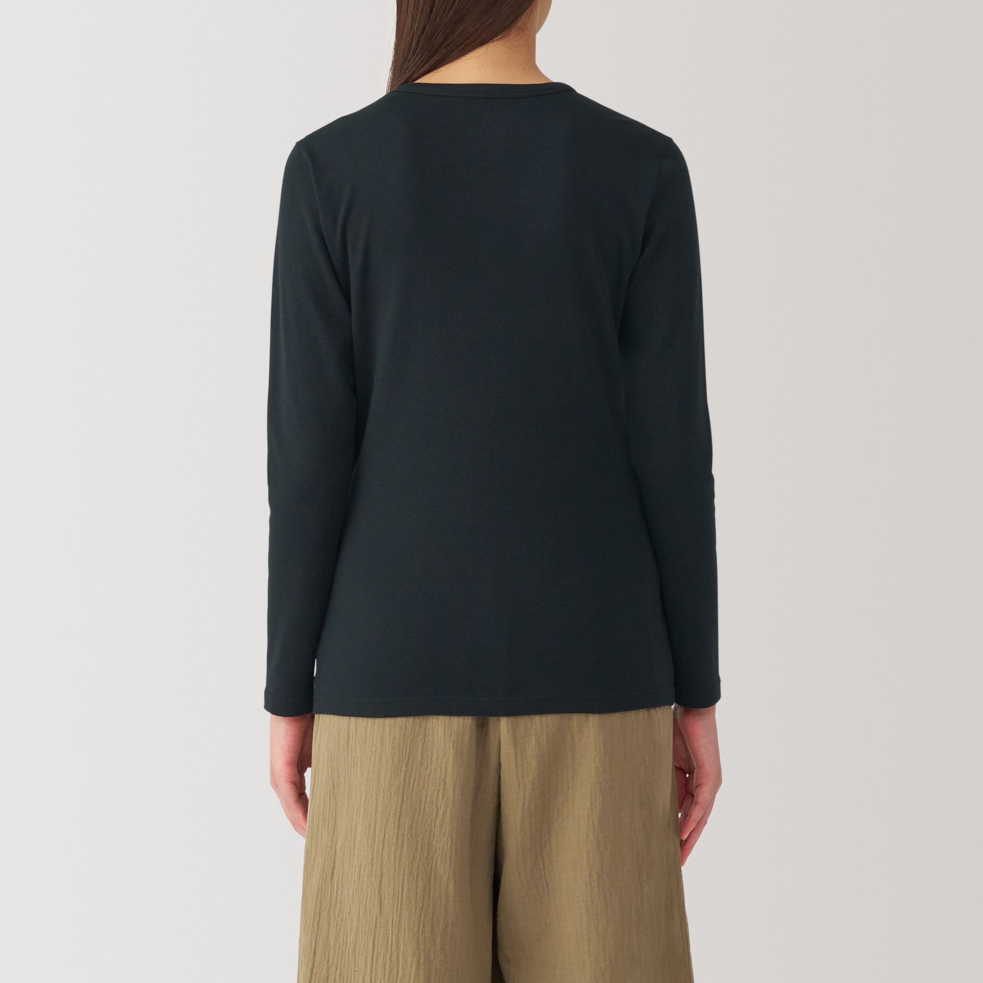 婦人　あったか綿　厚手　クルーネック長袖Ｔシャツ