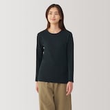 婦人　あったか綿　厚手　クルーネック長袖Ｔシャツ