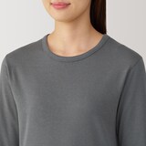 婦人　あったか綿　厚手　クルーネック長袖Ｔシャツ