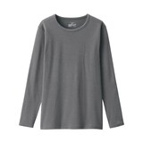 婦人　あったか綿　厚手　クルーネック長袖Ｔシャツ