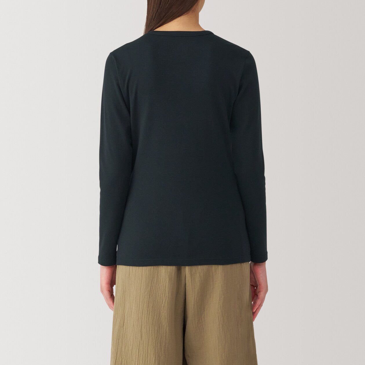 婦人　あったか綿　厚手　クルーネック長袖Ｔシャツ