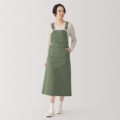 婦人　ストレッチチノサロペットスカート