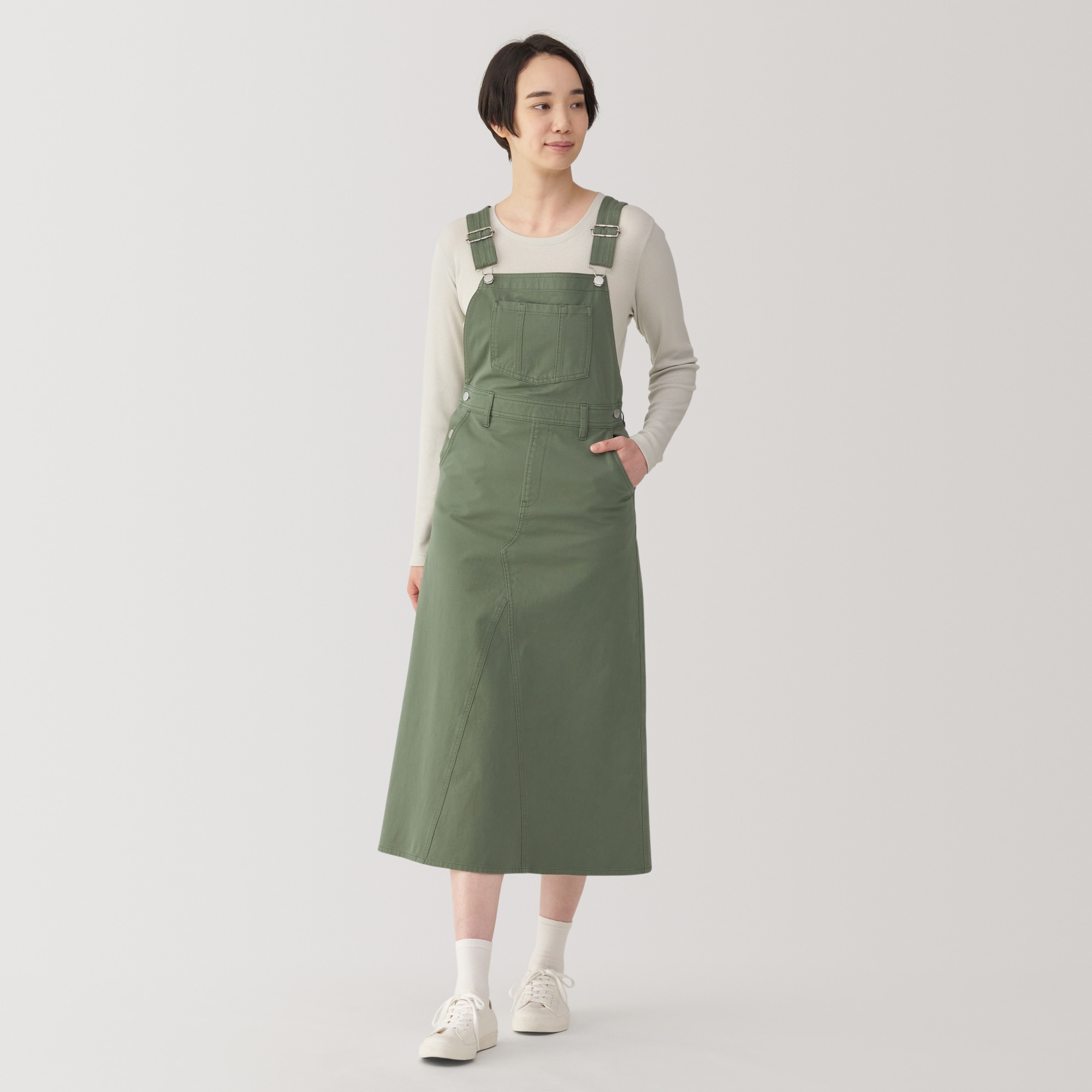 婦人 ストレッチチノサロペットスカート | 無印良品