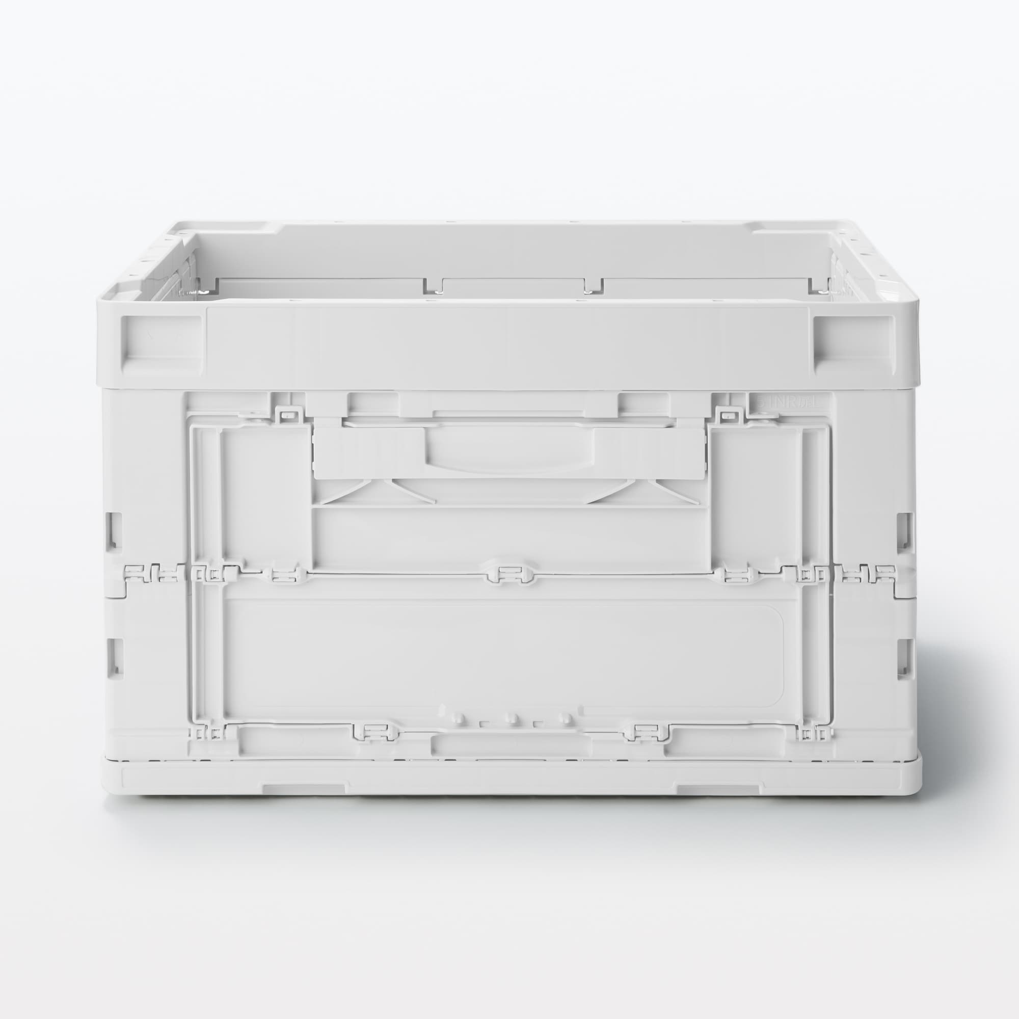 再生ポリプロピレン入り　折りたたみコンテナ　窓付　５０Ｌ　ホワイトグレー