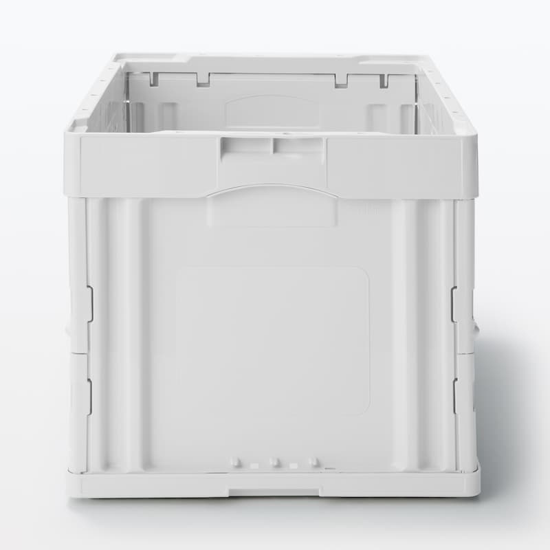 再生ポリプロピレン入り　折りたたみコンテナ　窓付　５０Ｌ　ホワイトグレー