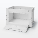 再生ポリプロピレン入り　折りたたみコンテナ　窓付　５０Ｌ　ホワイトグレー