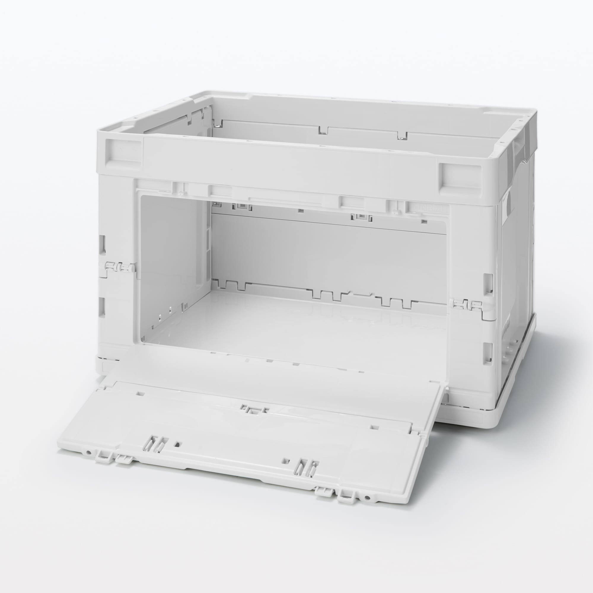 再生ポリプロピレン入り　折りたたみコンテナ　窓付　５０Ｌ　ホワイトグレー
