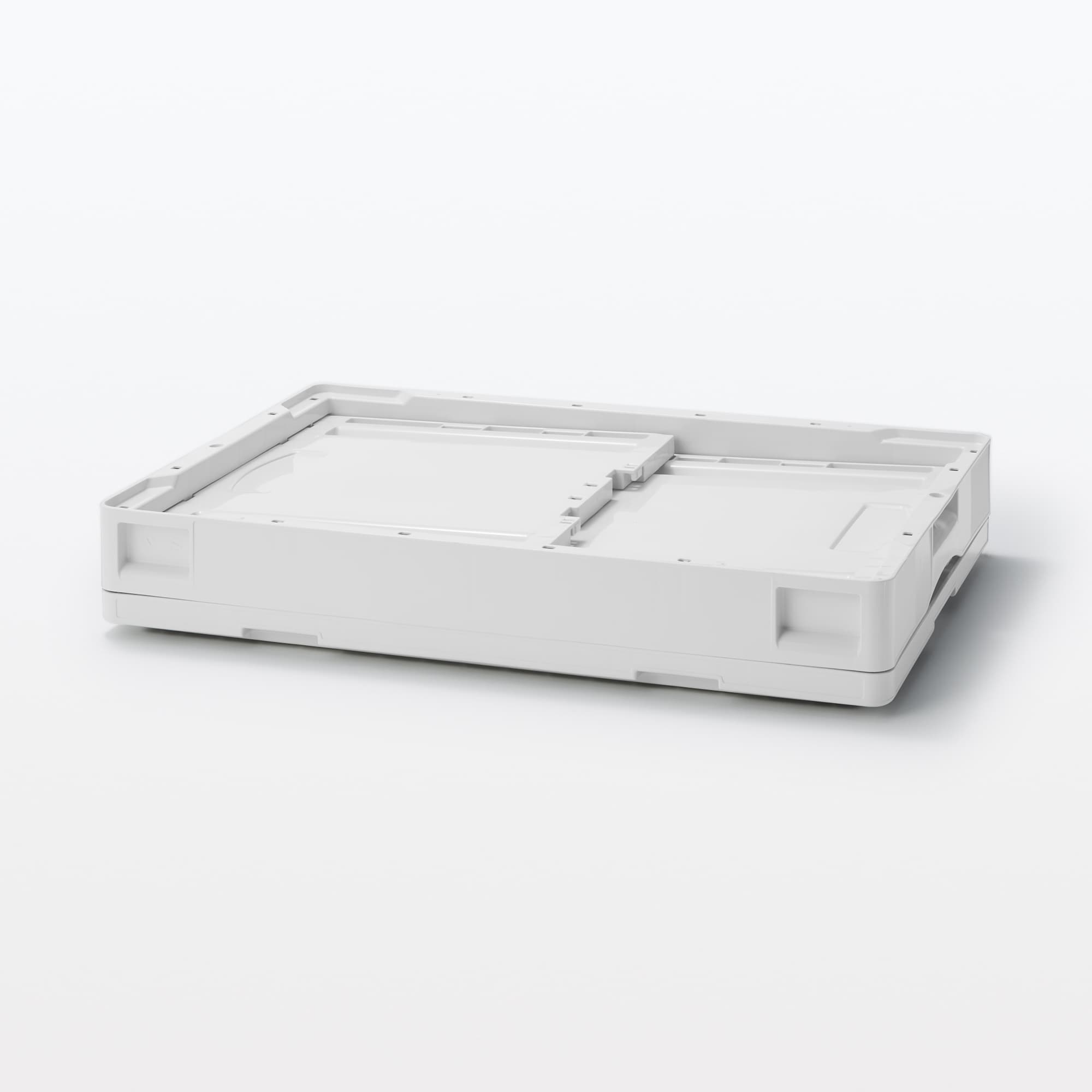 再生ポリプロピレン入り　折りたたみコンテナ　窓付　５０Ｌ　ホワイトグレー