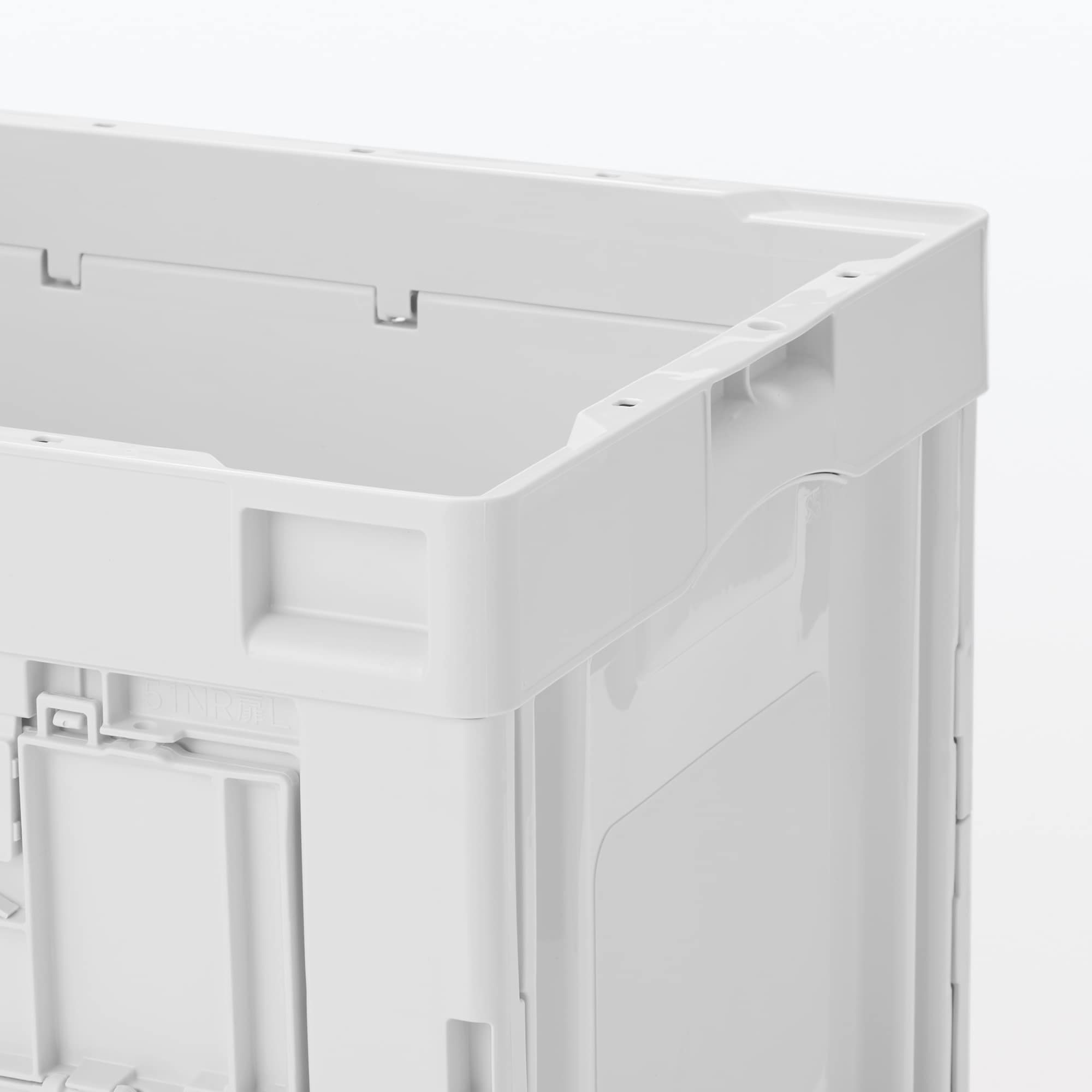 再生ポリプロピレン入り　折りたたみコンテナ　窓付　５０Ｌ　ホワイトグレー