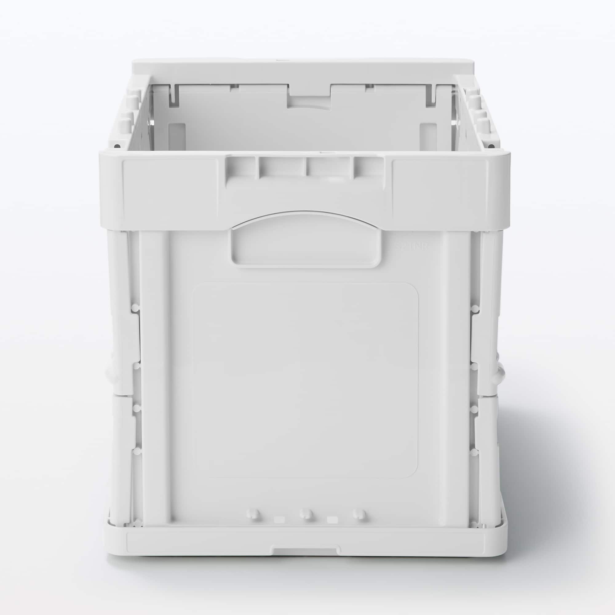 再生ポリプロピレン入り　折りたたみコンテナ　２０Ⅼ　ホワイトグレー