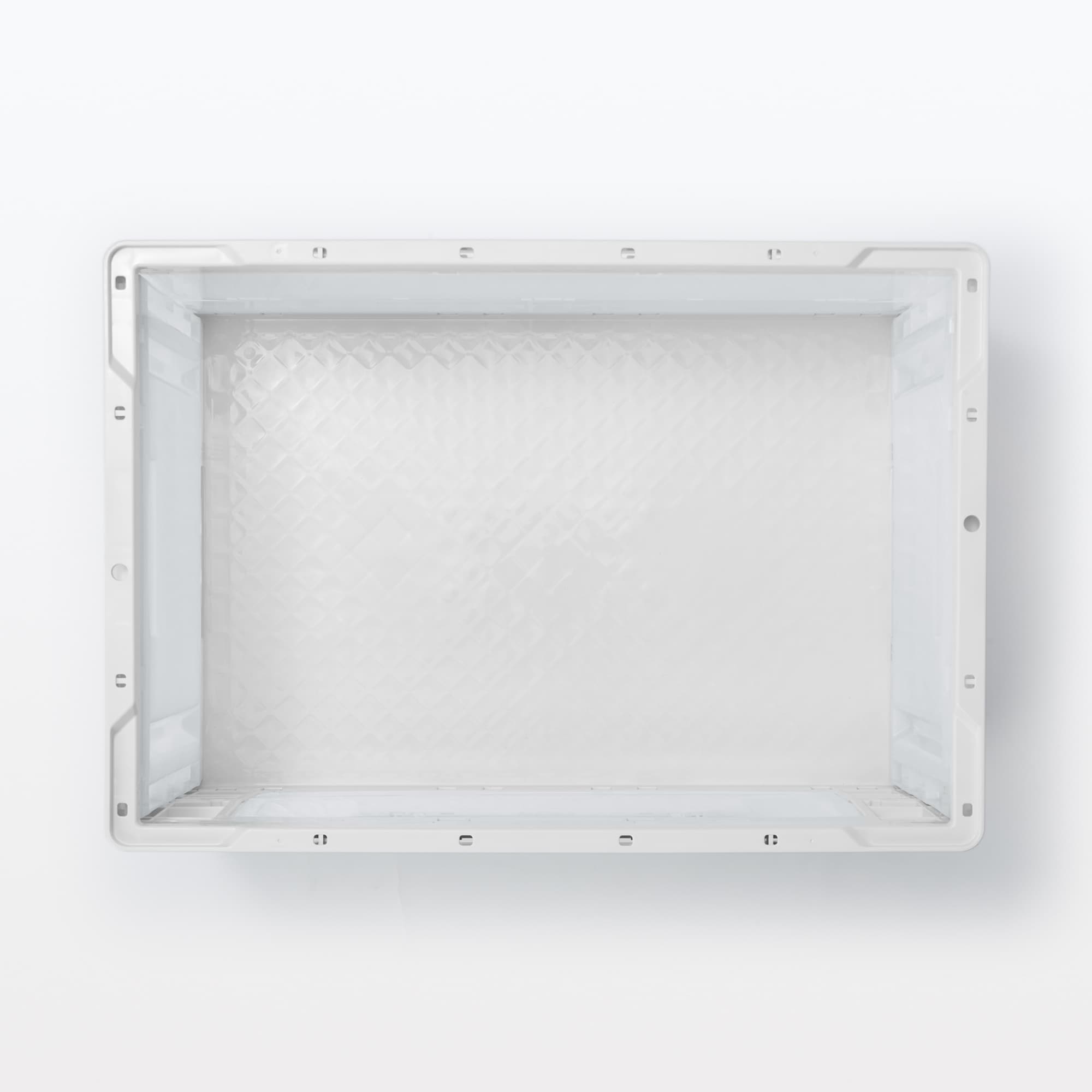 再生ポリプロピレン入り　折りたたみコンテナ　窓付　５０Ｌ　ホワイトグレー／半透明