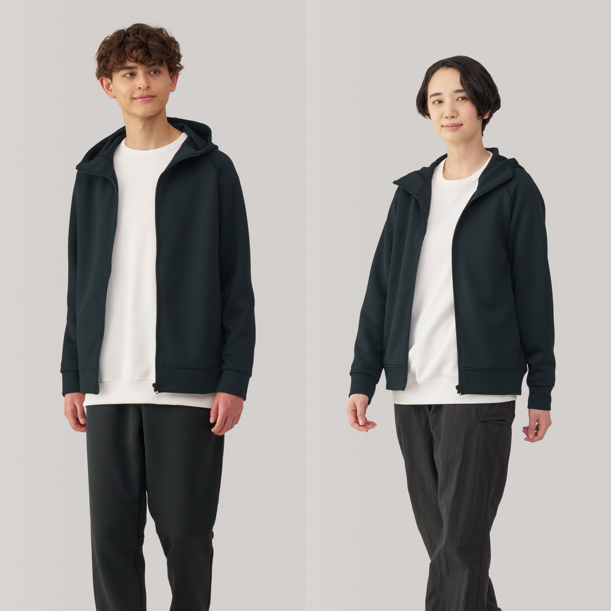 無印　ジップパーカー 紳士 UVカット乾きやすいスウェットフルジップパーカ | 無印良品