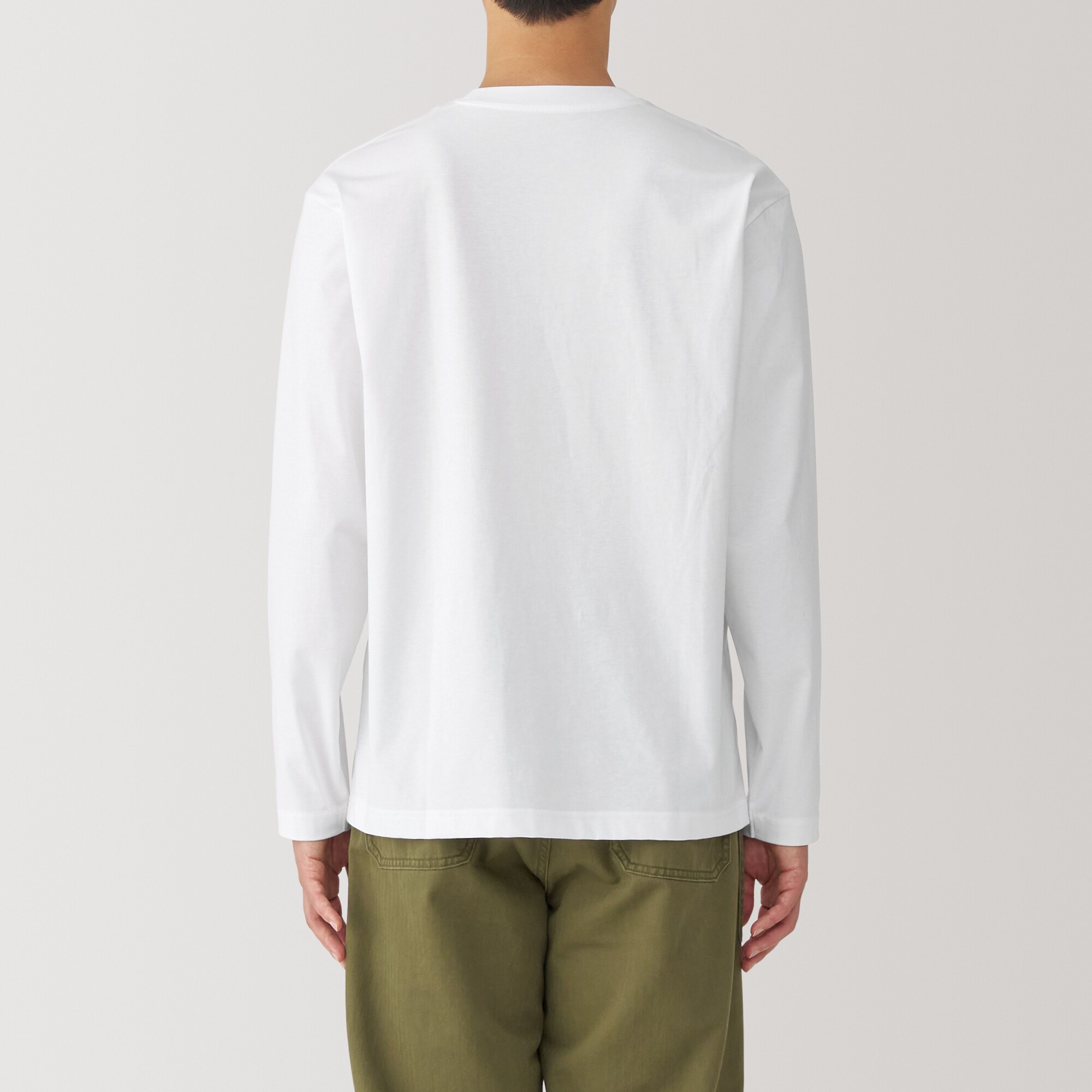 紳士　天竺編みクルーネック長袖Ｔシャツ