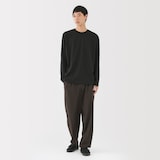 紳士　天竺編みクルーネック長袖Ｔシャツ