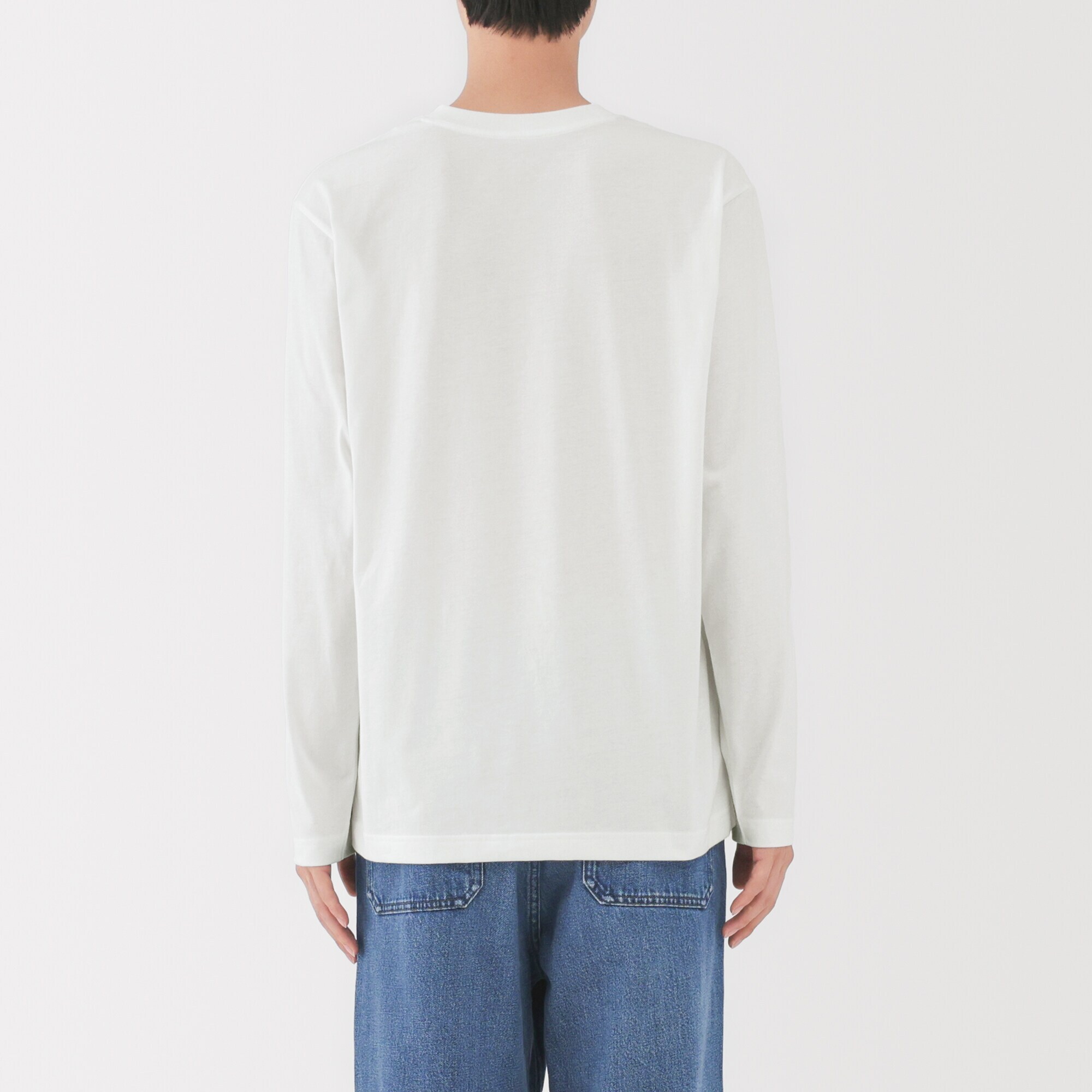 紳士　天竺編みクルーネック長袖Ｔシャツ