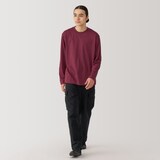 紳士　天竺編みクルーネック長袖Ｔシャツ