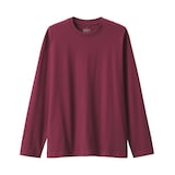 紳士　天竺編みクルーネック長袖Ｔシャツ