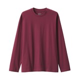 紳士　天竺編みクルーネック長袖Ｔシャツ