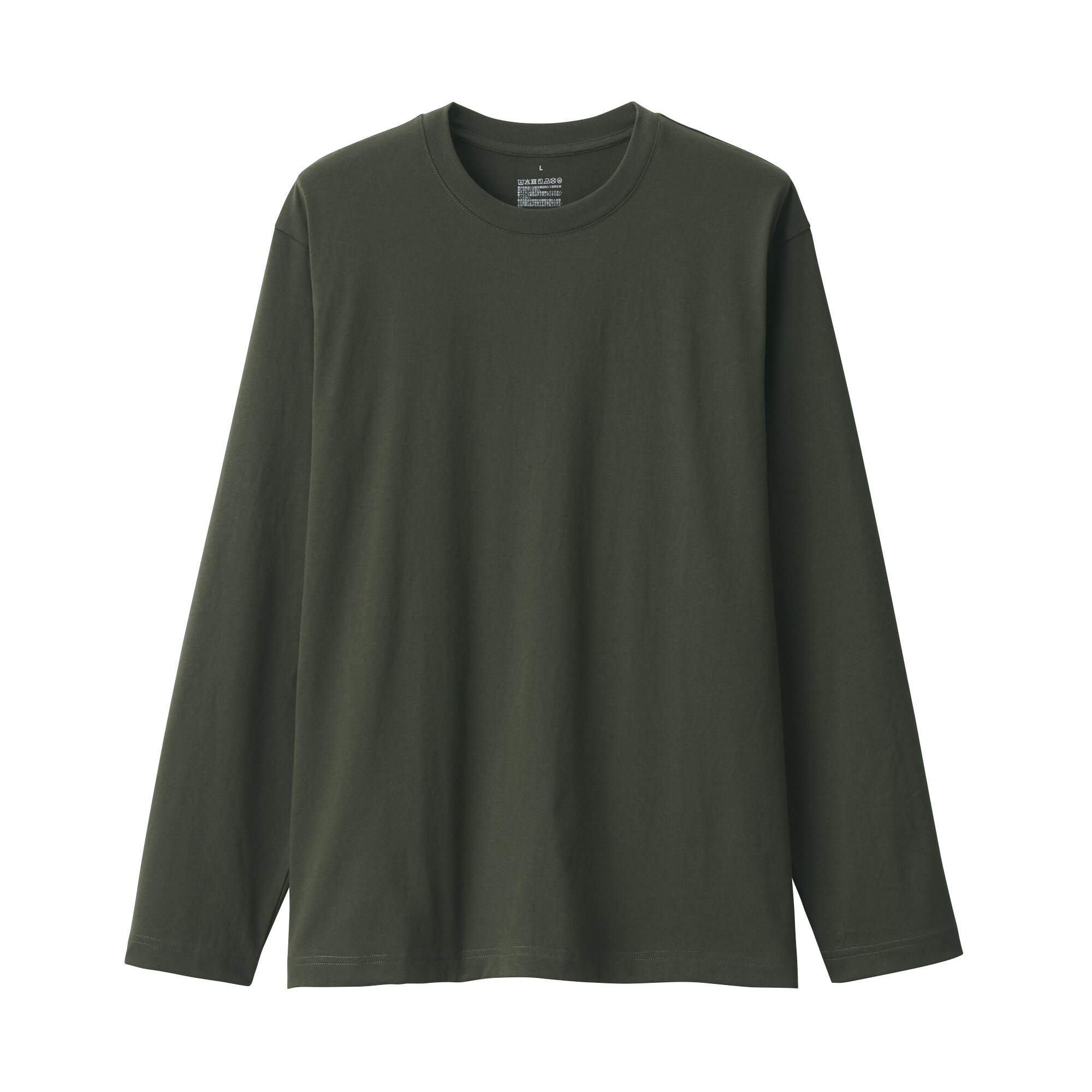 紳士　天竺編みクルーネック長袖Ｔシャツ