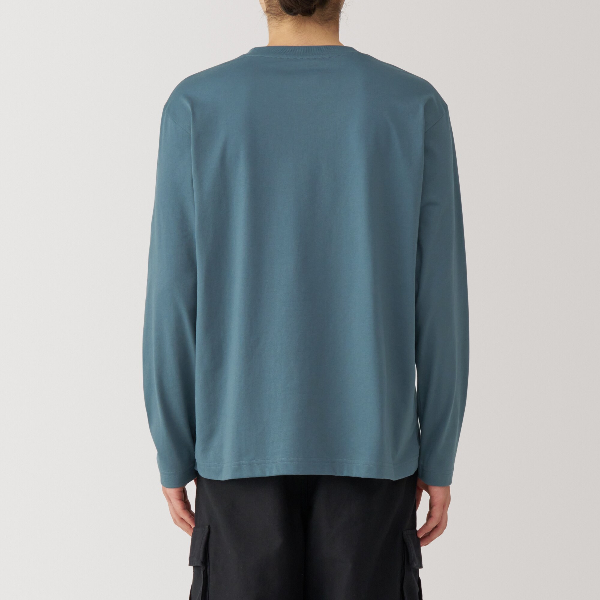 紳士　天竺編みクルーネック長袖Ｔシャツ