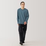 紳士　天竺編みクルーネック長袖Ｔシャツ