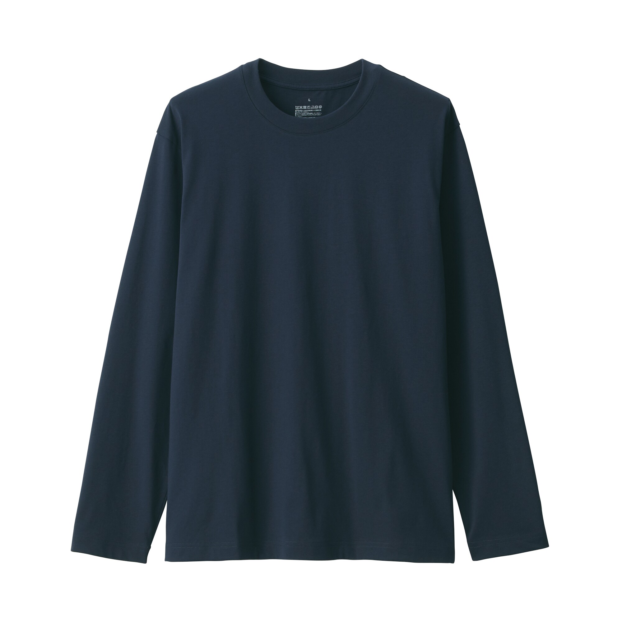 紳士　天竺編みクルーネック長袖Ｔシャツ