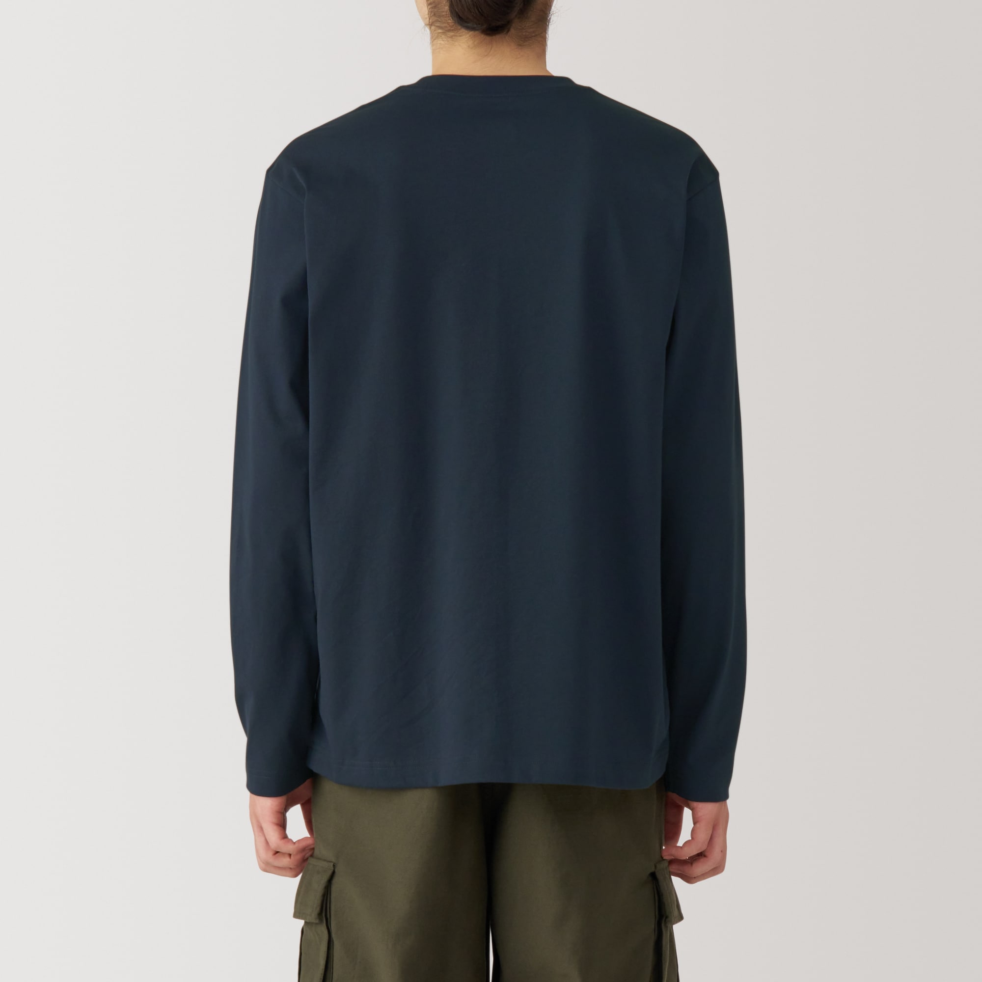 紳士　天竺編みクルーネック長袖Ｔシャツ