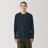 紳士　天竺編みクルーネック長袖Ｔシャツ