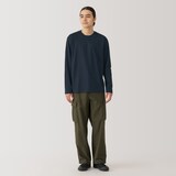 紳士　天竺編みクルーネック長袖Ｔシャツ