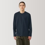 紳士　天竺編みクルーネック長袖Ｔシャツ