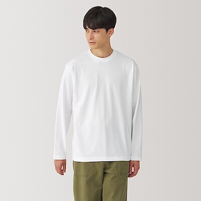 紳士　天竺編みクルーネック長袖Ｔシャツ