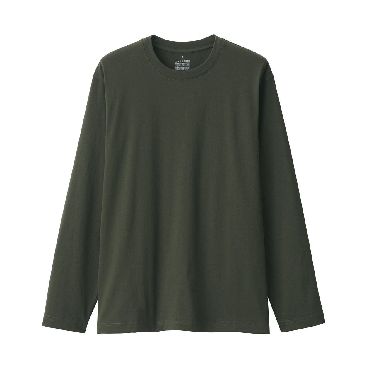 紳士　天竺編みクルーネック長袖Ｔシャツ