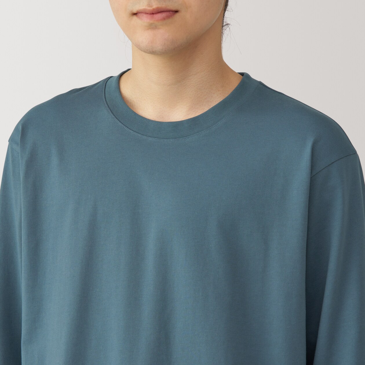 紳士　天竺編みクルーネック長袖Ｔシャツ