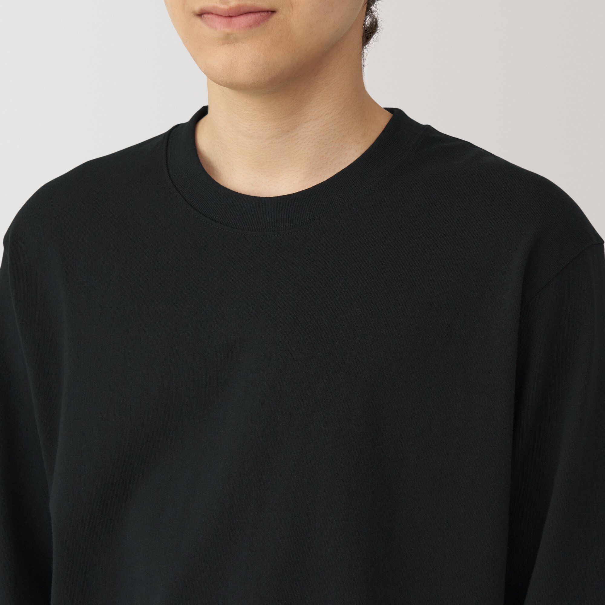 紳士 洗いざらし太番手クルーネック長袖Tシャツ | 無印良品